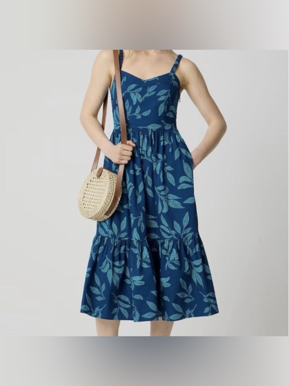 J. Crew Poplin Corset Midi Dress